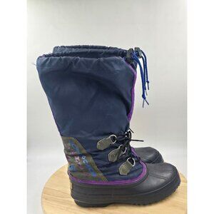 Sorel Freestyle Winter Womens Size 7 Insulated Lace Up Winter Boots Purple Vtg